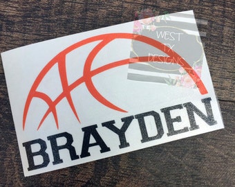 Basketball Decal | Personalized Basketball | Sports Decal | Basketball Sticker | Sports Sticker | Yeti Decal | Water bottle Decal