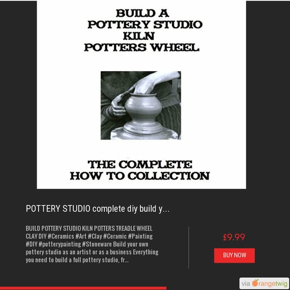 POTTERY STUDIO complete diy build your own kiln , potters treadle + much more clay how to guide diy plans + books #pottery