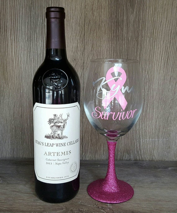 Personalized Breast Cancer Survivor Wine by FromAtoZbyTami on Etsy