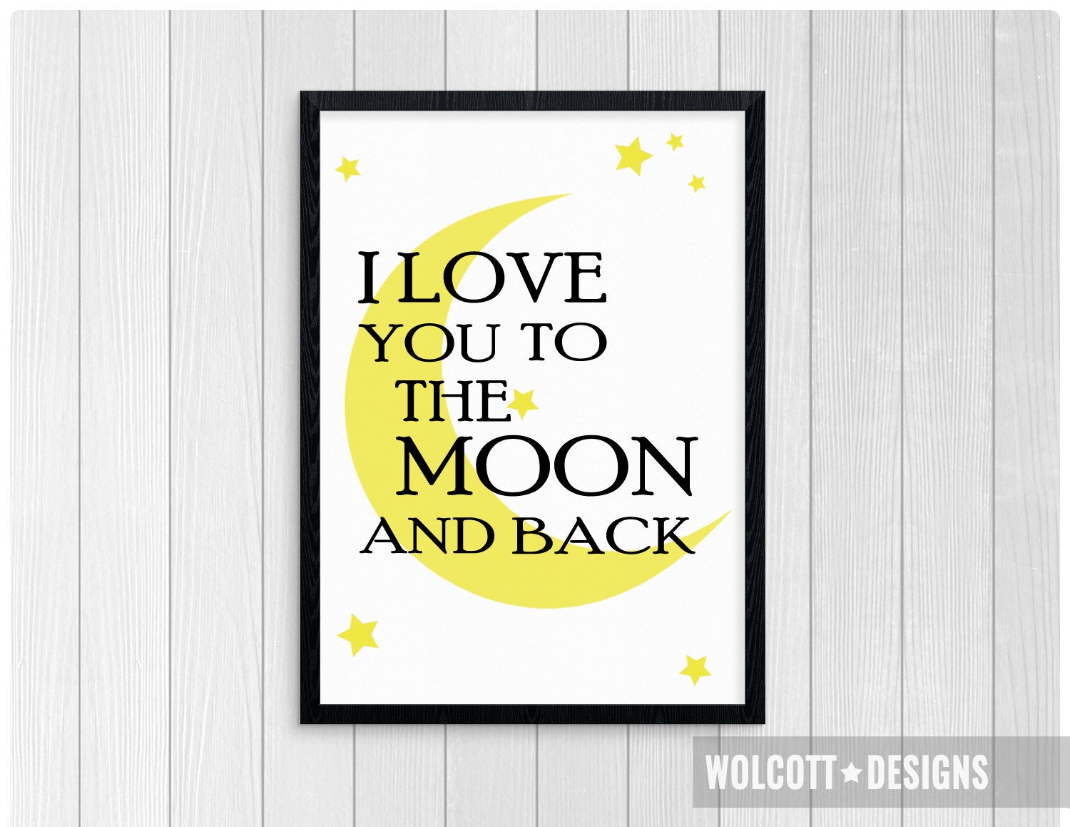 I Love You To The Moon And Back Baby Print Nursery Wall