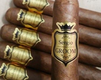Metallic Gold Custom Cigar Labels, bands
