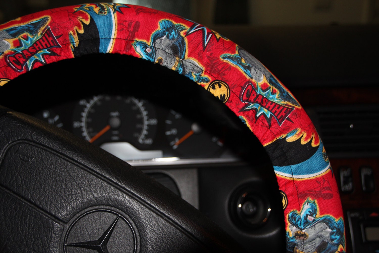 Batman Steering wheel cover Black and Yellow wheel cover
