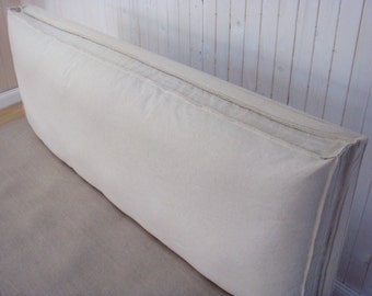 Non-Tufted Wool-Filled Headboard Cushion / Washable Cover