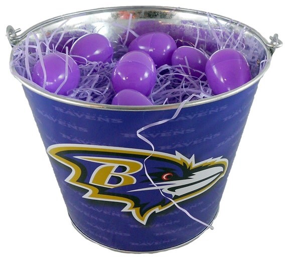 Baltimore Ravens Easter Basket NFL with Eggs and Team Color