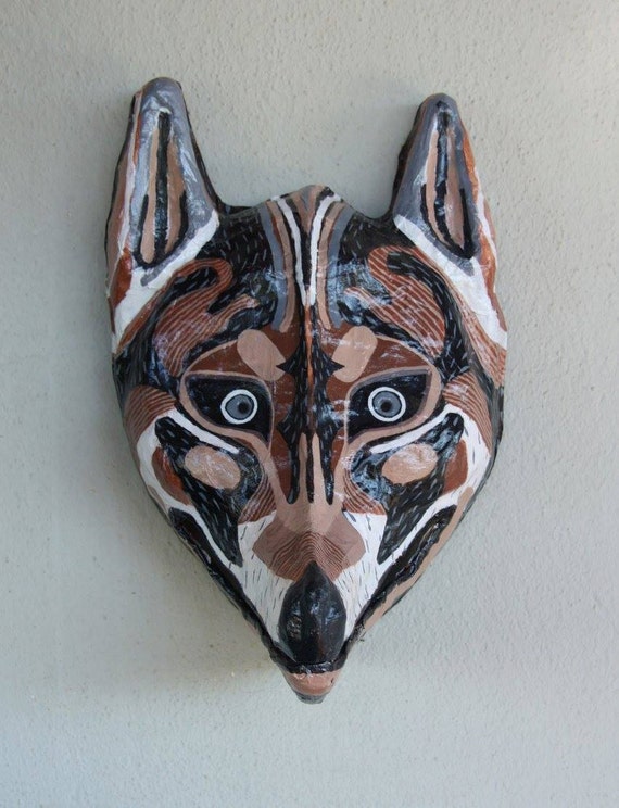 paper-mache-wolf-head-animal-mask-animal-bust-faux-by-tundrataiga