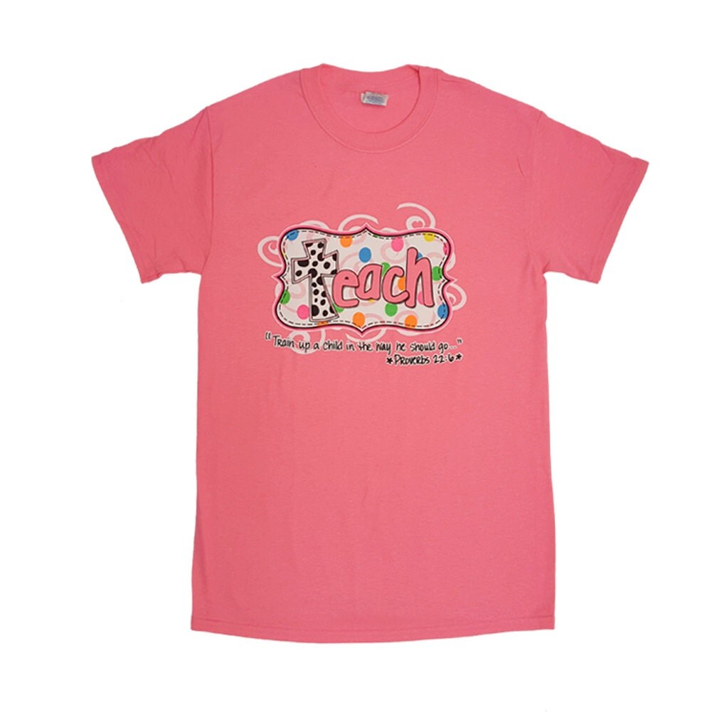 Bright Pink Teach Teacher Shirt Was 14.95 NOW 8.97