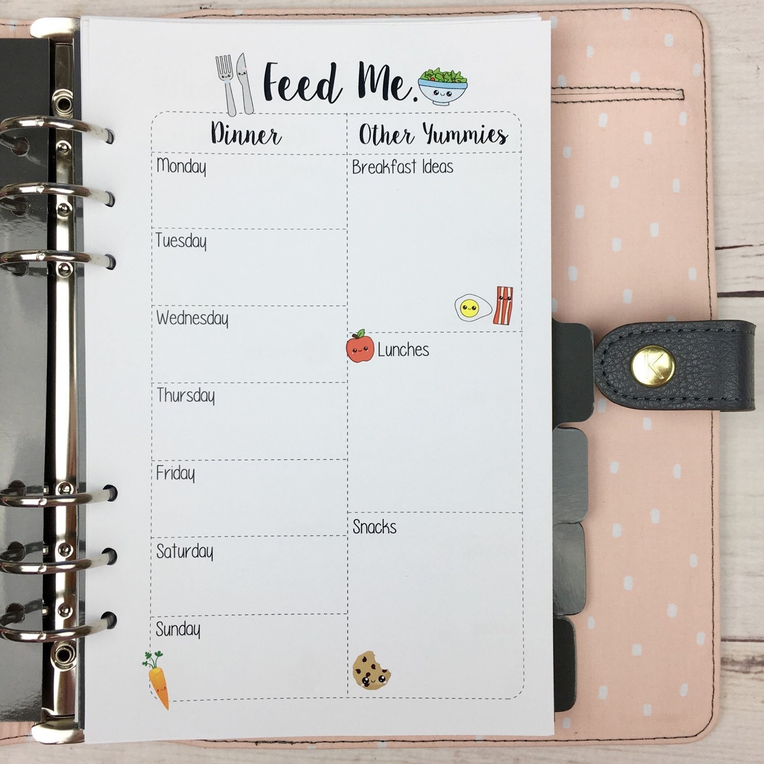 A5 Kawaii Planner Inserts Feed Me