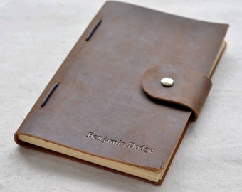Unique leather initials journal lined paper journal (Free initials )