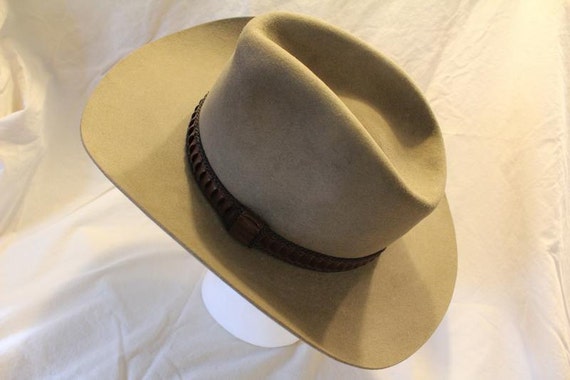 Vintage Stetson 4X Beaver Olive/Tan Fur Felt Western Hat Size