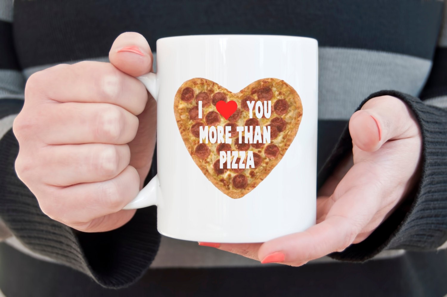Pizza mug I love you coffee mug novelty mug I love pizza