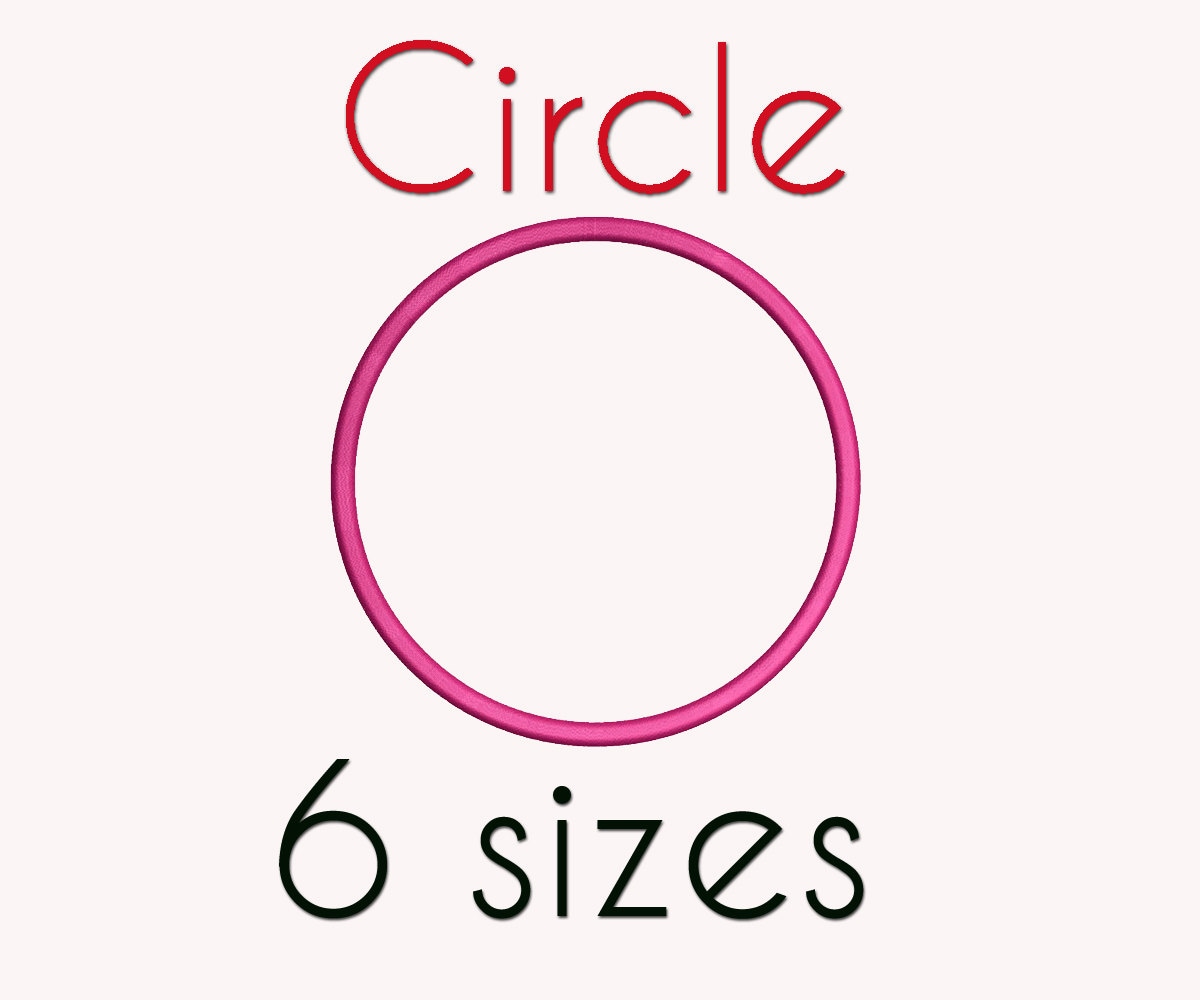 Circle Applique Machine Embroidery Design 6 Sizes Digitized
