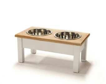 Dog Bowl Stand - Red Oak