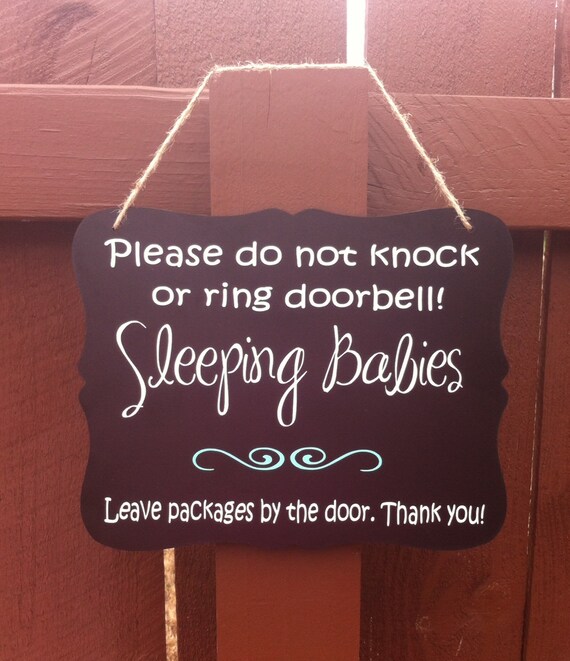 Babies Sleeping Sign. Please do not knock or by LemonDropsAndRoses