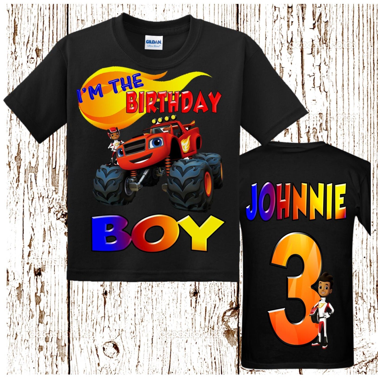 blaze monster machine birthday shirt