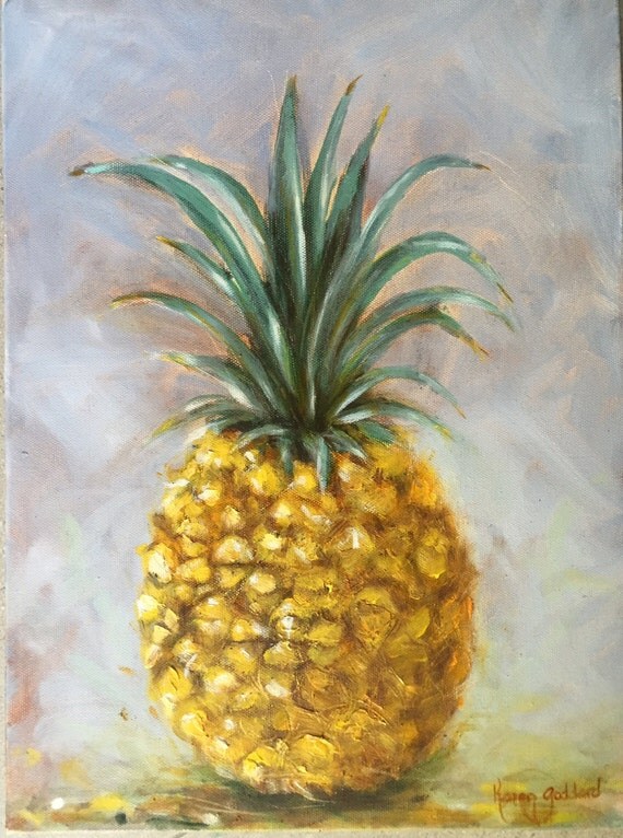 Pineapple painting Oil on stretched canvas