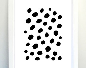 Black Dots Poster, Art Print, Black and White Art, , Minimalist Print, Modern Home Decor!