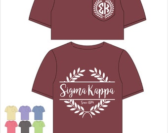 Sigma Kappa // Sig Kap // Sorority Comfort Color Pocket Tee (Nobilis) Short Sleeve Tshirt // Greek Apparel // Choose Your Color