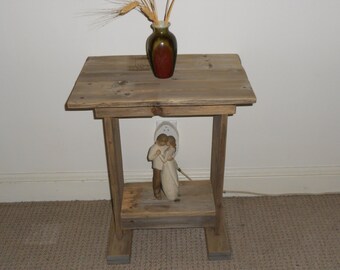 Reclaimed Side Table,Rustic Side Table,Rustic Table,Rustic Home Decor,Natural Wood Table,Country Decor,Home and Living,Reclaimed Tables
