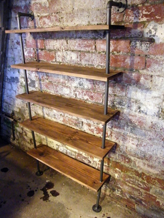 Loft Style Industrial Steel Pipe Bookcase by StandingWaveWoodwork