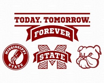 Mississippi State Bulldogs Cutting Files - SVG, EPS, DXF, Studio3 - Cowbell Cut Files for Silhouette Studio, Cricut Design Space