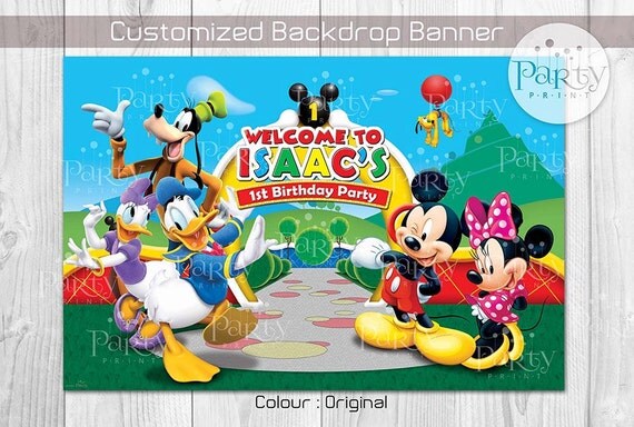 Mickey Mouse Clubhouse Inspired Backdrop Banner (Digital Copy) **No ...