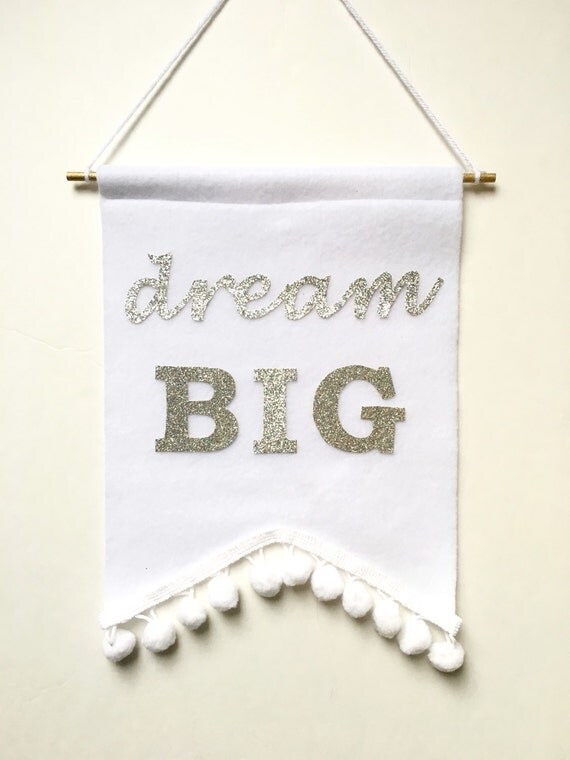 Items similar to Nursery Decor, Office Banner, Bedroom Decor, Dream Big
