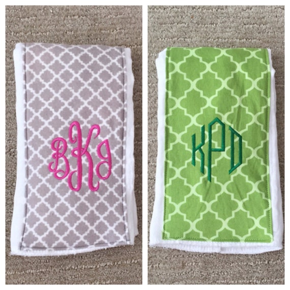 Monogrammed Burp Cloth by ThreeTweethearts on Etsy