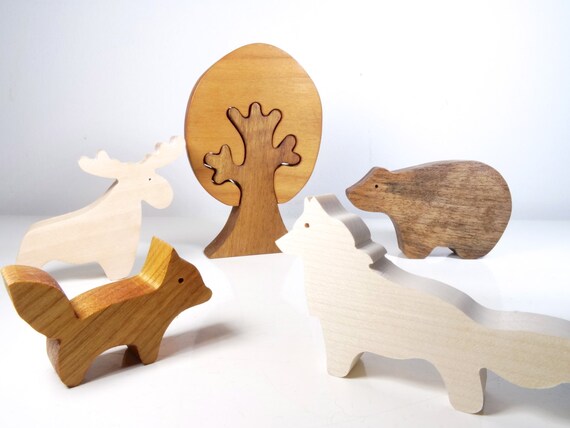 Wooden toys forest animals // baby gift // baby toys // eco