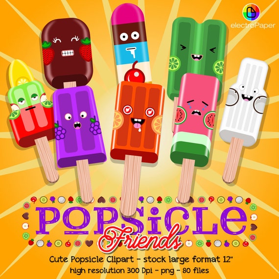 Popsicle Friends Cute Popsicle Clipart for Print by ...