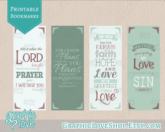 printable bible scripture bookmarks set of 4 christian