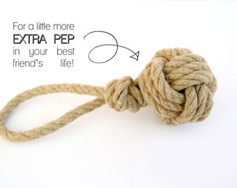 Hemp Rope Dog Toy - Tug of War - Retrieving - for all Dog sizes