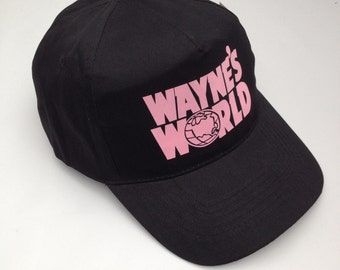 Wayne's World Printed Baseball Cap, hat with pink logo