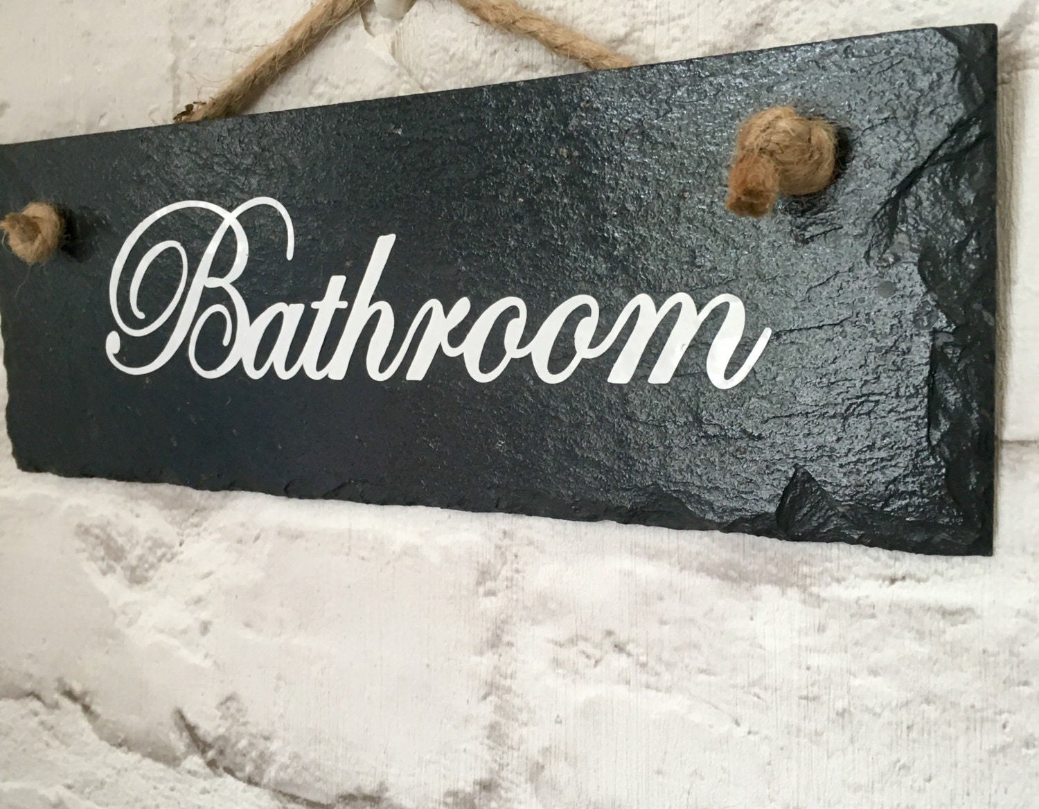 Bathroom sign. Bathroom slate sign. Bathroom plaque. Bathroom