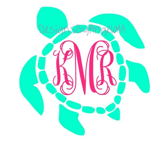 Download Sea turtle Monogram Initials SVG Digital Download Instant