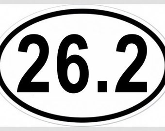 26.2 Marathon Oval Vinyl Decal Bumper Sticker - Top Running Gift Present Funny Training