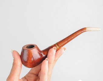 FREE shipping. Smoking pipe Wooden smoking pipe Wood pipe Carved smoking pipe