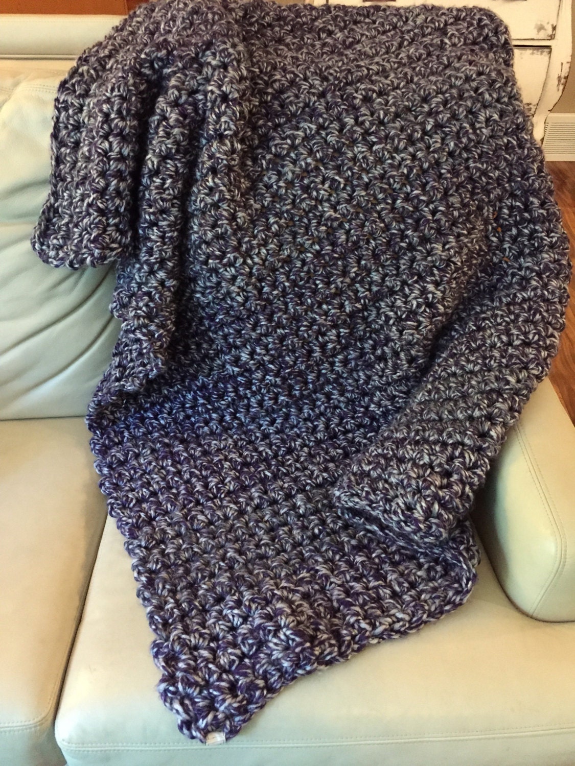SALE Chunky Wool Blanket Crochet Blanket chunky crocheted