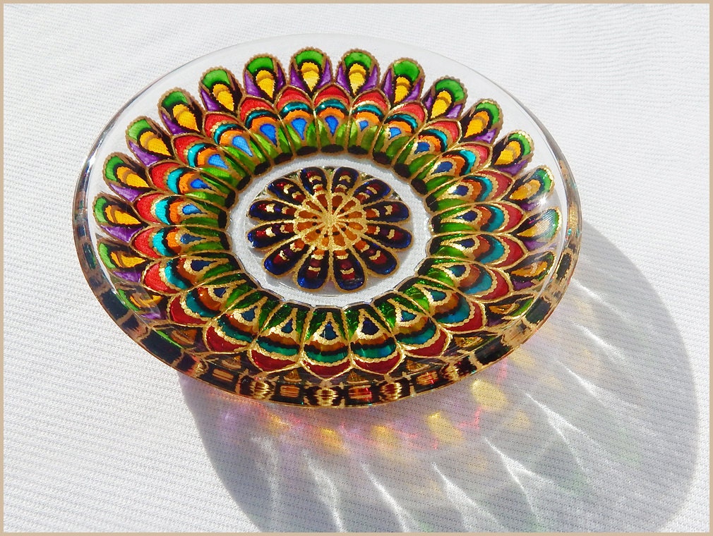 Glass PLATE bowl candle holder saucer decor by RichanaDragon