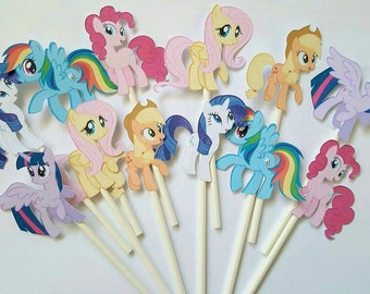 My Little Pony cupcake toppers -set of 12, cake toppers, My Little Pony party
