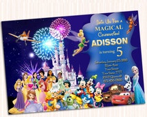 Disney Castle Invitation - Disney Castle Birthday Invitation - Disney ...