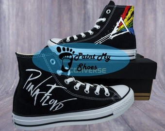 Pink Floyd, converse, Dark side of the moon, hand painted shoes, free shipping in the US