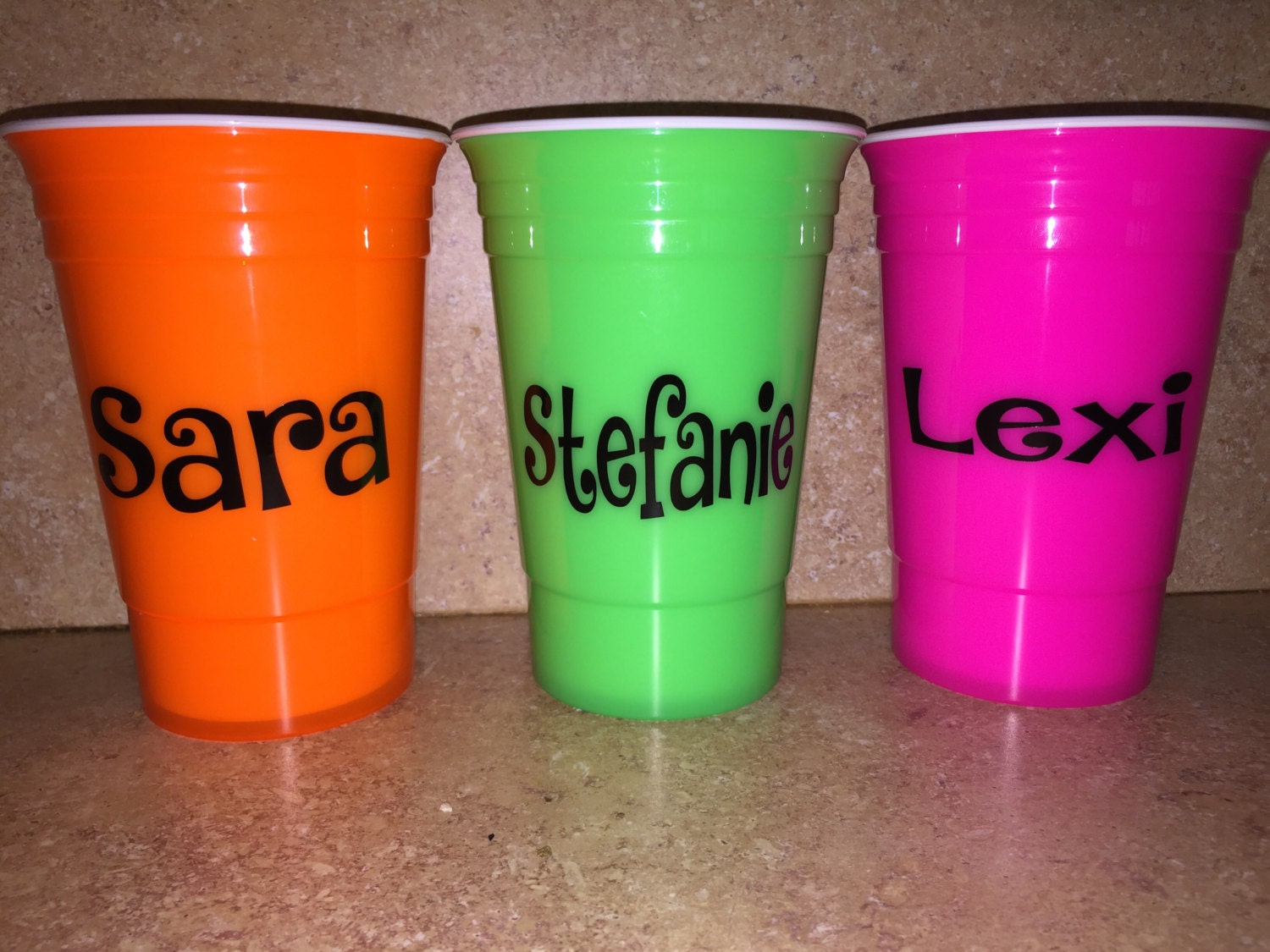 Personalized Neon Bachelorette Party Cups Neon solo cups