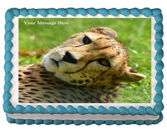 Cheetah Edible Cake Topper, Cheetah Cake, Cheetah Cake Image, Cheetah Edible Image, Cat Cake Topper, Animal Cake Topper, Frosting Sheet