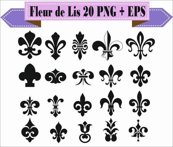 Fleur De Lis French Antique Vintage Motif Shapes Pack