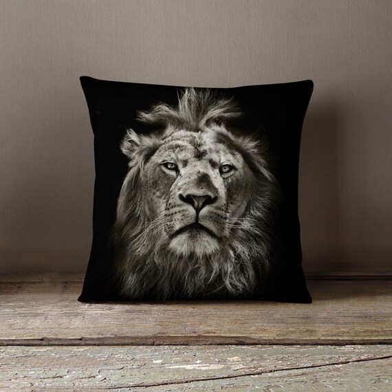 Lion Pillow Safari Decor Lion Decor Lion by wfrancisdesign