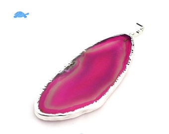 Pink Agate, Agate Pendant, Agate Necklace, Agate Slice, Silver Agate, Pink Agate Pendant, Agate Crystal, #197, Agate Stone, Natural Agate