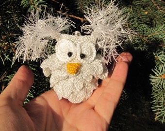 hedwig owl christmas harry potter owl tree decorations white owl christmas ornament christmas accents christmas gift christmas home decor