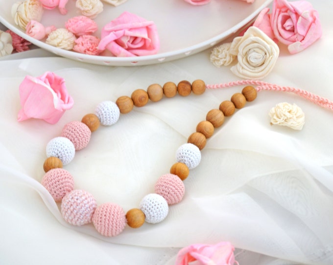 Teething necklace / Nursing necklace / Babtwearing necklace - Romantic