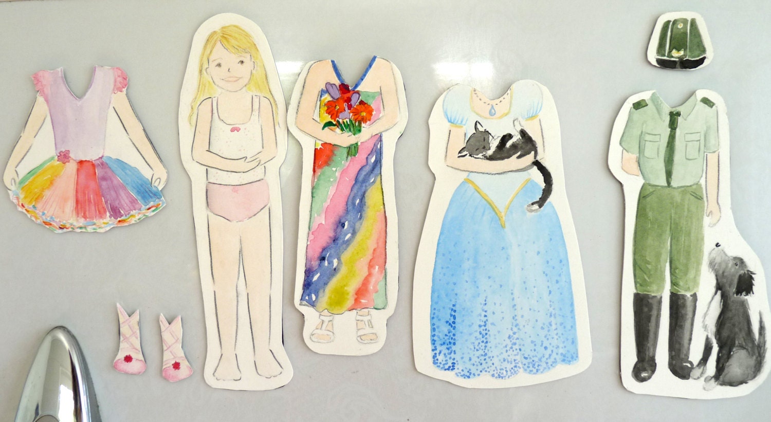 dress up doll magnets