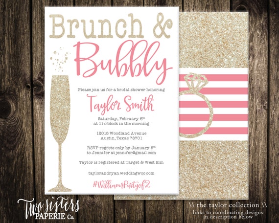 Brunch And Bubbly Invitation Template 2